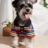 Stylish Cute Polyester Pet Striped Polo Shirt2 Stylish Cute Polyester Pet Striped Polo Shirt2