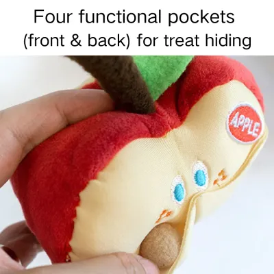 Apple Shaped Plush Pet Toy with Hidden Treat Compartment5 Apple Shaped Plush Pet Toy with Hidden Treat Compartment5