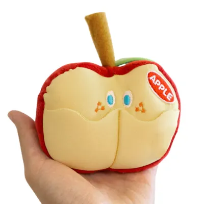 Apple Shaped Plush Pet Toy with Hidden Treat Compartment2 Apple Shaped Plush Pet Toy with Hidden Treat Compartment2