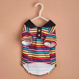 Stylish Cute Polyester Pet Striped Polo Shirt4 Stylish Cute Polyester Pet Striped Polo Shirt4