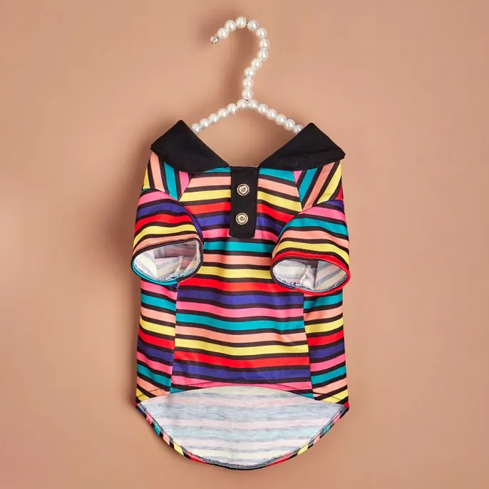 Stylish Cute Polyester Pet Striped Polo Shirt4 Stylish Cute Polyester Pet Striped Polo Shirt4