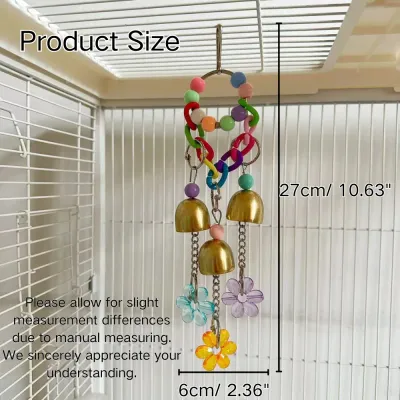 Hanging Funny Bells Chewing String Bird Toy Hanging Funny Bells Chewing String Bird Toy