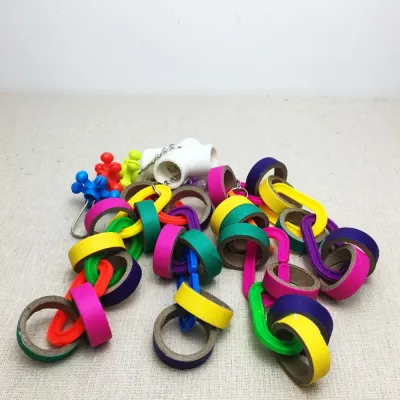 Colorful Hanging Paper Ring Chewing String Bird Toy3 Colorful Hanging Paper Ring Chewing String Bird Toy3