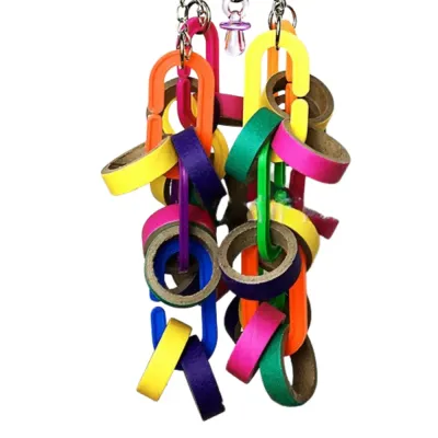 Colorful Hanging Paper Ring Chewing String Bird Toy5 Colorful Hanging Paper Ring Chewing String Bird Toy5