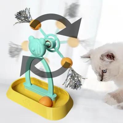 Interactive Cat Spinning Windmill Toy with Track Balls Interactive Cat Spinning Windmill Toy with Track Balls
