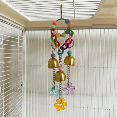 Hanging Funny Bells Chewing String Bird Toy5 Hanging Funny Bells Chewing String Bird Toy5
