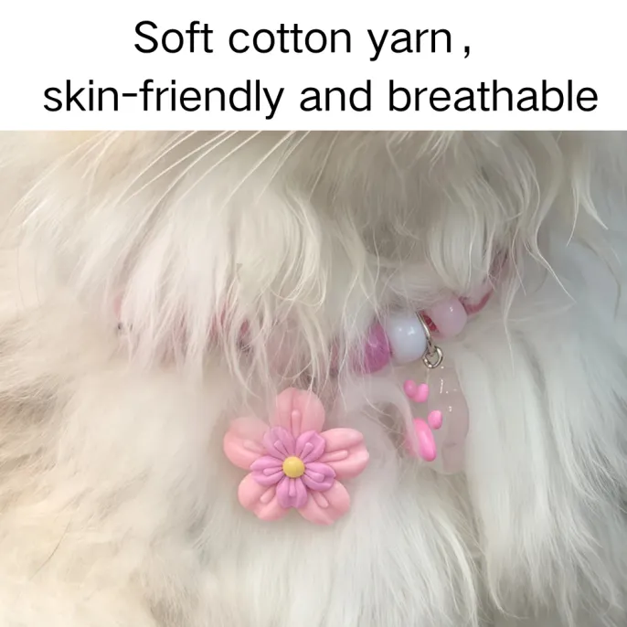 Adjustable Breathable Polyester Pet Collar with Bell13