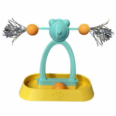Interactive Cat Spinning Windmill Toy with Track Balls