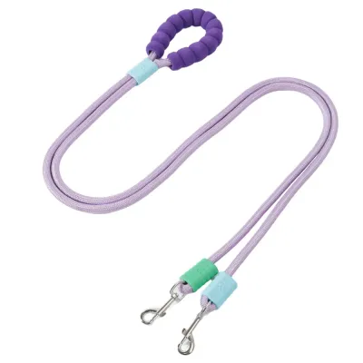 Durable Strong and Comfortable Nylon Dual Dog Leash for Two Dogs