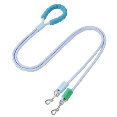 Durable Strong and Comfortable Nylon Dual Dog Leash for Two Dogs