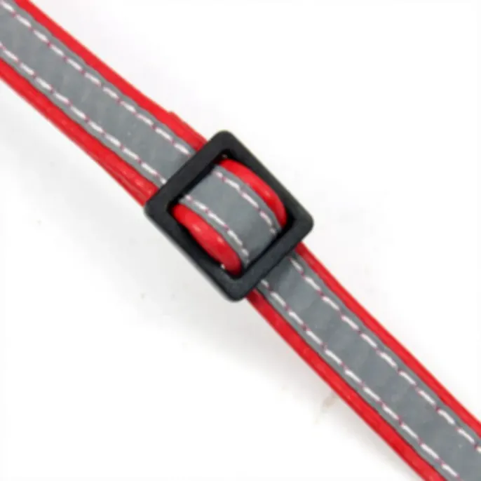 Reflective Adjustable PU Leather Cat Collar with Bell
