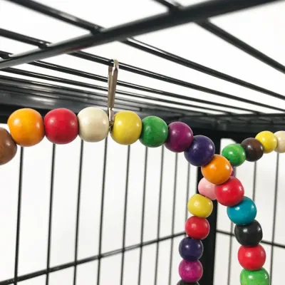 Colorful Beaded Bird Swing Toy with Bells3 Colorful Beaded Bird Swing Toy with Bells