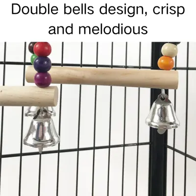 Colorful Beaded Bird Swing Toy with Bells1 Colorful Beaded Bird Swing Toy with Bells