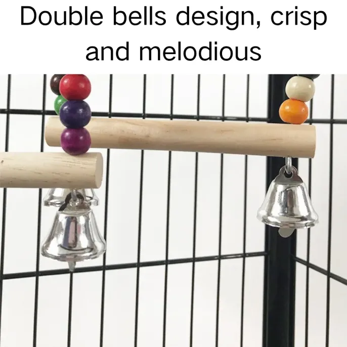 Colorful Beaded Bird Swing Toy with Bells1 Colorful Beaded Bird Swing Toy with Bells