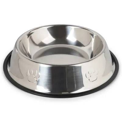 Durable Stainless Steel Pet Bowl with Rubber Base5 Durable Stainless Steel Pet Bowl with Rubber Base