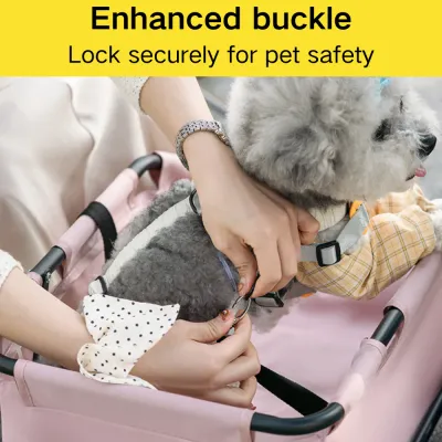 Foldable 4 Wheels Pet Stroller Holds Pets up to 22 lbs14 Foldable Portable 4 Wheels Pet Stroller