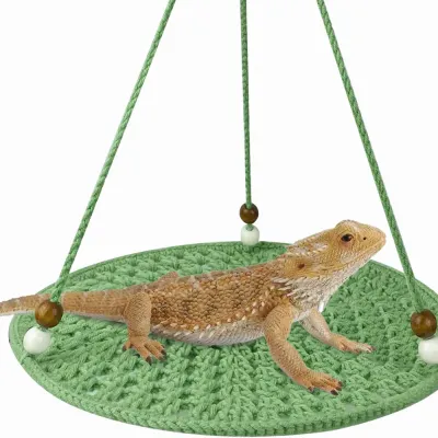 Handmade Hanging Crochet Reptile Hammock for Lizards