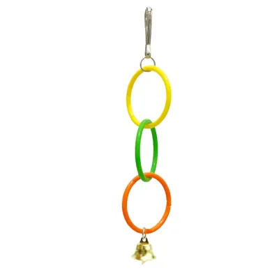 Colorful Parrot Hanging Ring Toy with Bell