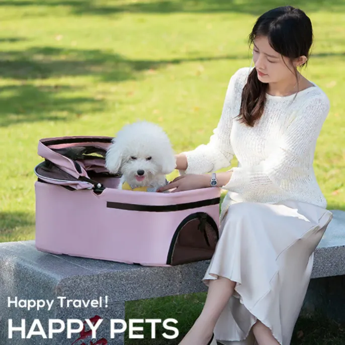 Deluxe Detachable Portable Foldable Pet Stroller with 4 Wheels6 Deluxe Detachable Portable Foldable Pet Stroller with 4 Wheels