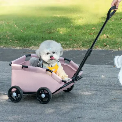 Foldable 4 Wheels Pet Stroller Holds Pets up to 22 lbs15 Foldable Portable 4 Wheels Pet Stroller