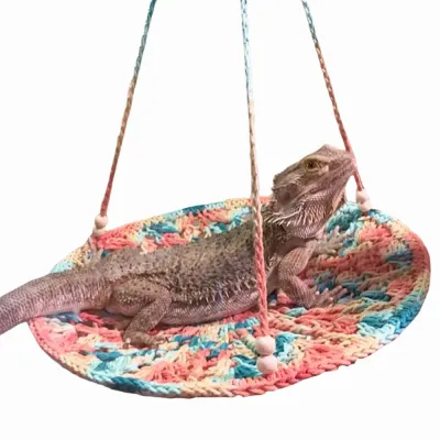 Handmade Hanging Crochet Reptile Hammock for Lizards
