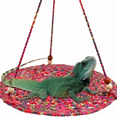 Handmade Hanging Crochet Reptile Hammock for Lizards