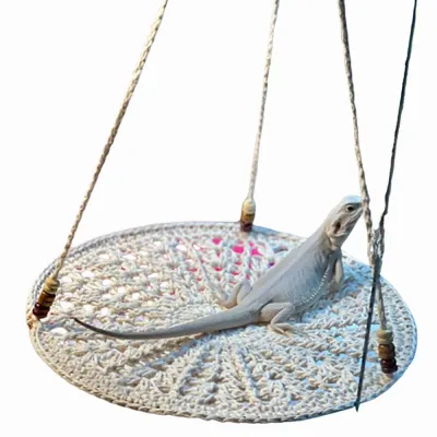 Handmade Hanging Crochet Reptile Hammock for Lizards