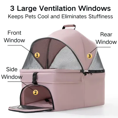 Deluxe Detachable Portable Foldable Pet Stroller with 4 Wheels4 Deluxe Detachable Portable Foldable Pet Stroller with 4 Wheels