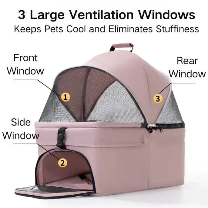 Deluxe Detachable Portable Foldable Pet Stroller with 4 Wheels4 Deluxe Detachable Portable Foldable Pet Stroller with 4 Wheels