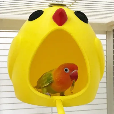 Easy to Clean Yellow Chicken Style PLA Bird Nest with Perch1 Easy to Clean Yellow Chicken Style PLA Bird Nest with Perch