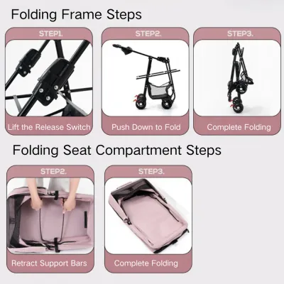 Deluxe Detachable Portable Foldable Pet Stroller with 4 Wheels5 Deluxe Detachable Portable Foldable Pet Stroller with 4 Wheels