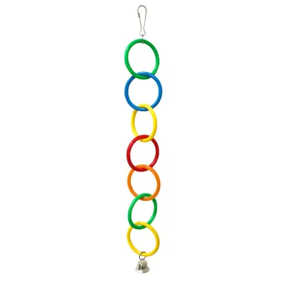 Colorful Parrot Hanging Ring Toy with Bell