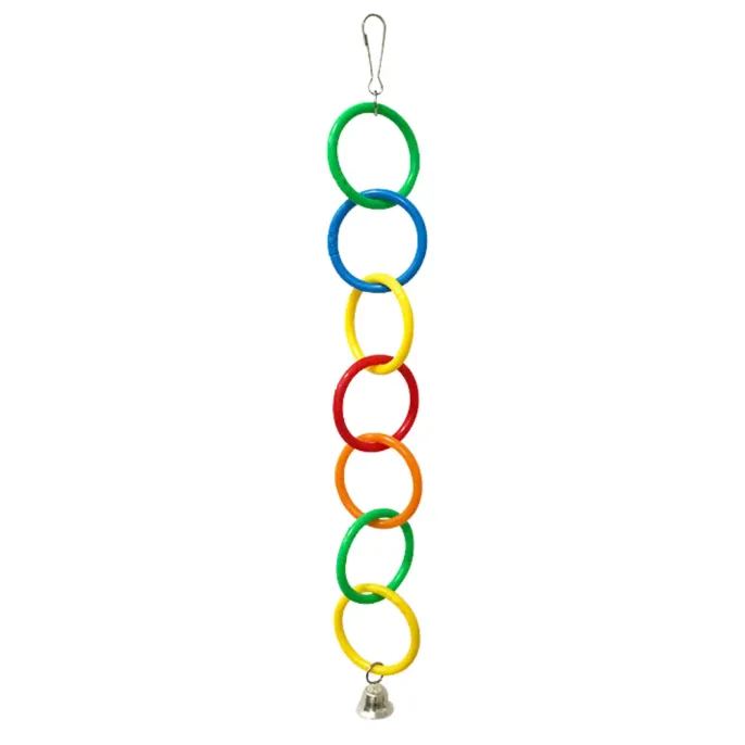 Colorful Parrot Hanging Ring Toy with Bell1 Colorful Parrot Hanging Ring Toy with Bell