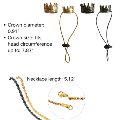 Crown and Neckless Costume Pet Outfit for Lizard