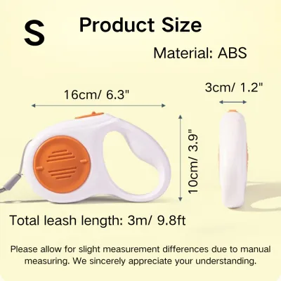 Retractable Tangle-Free Lockable ABS Dog Leash 9.8 FT and 16.4 FT Retractable Tangle-Free Lockable ABS Dog Leash 9.8 FT and 16.4 FT