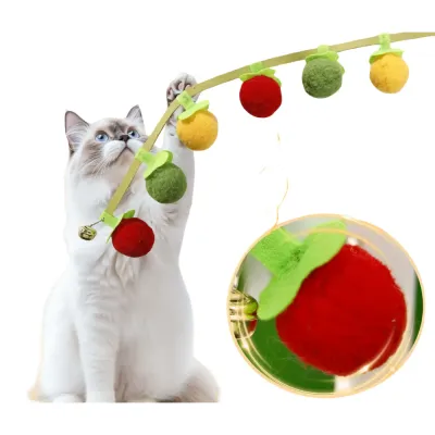 Interactive Squeaky Catnip Little Tomato Shape Plush Cat Toy