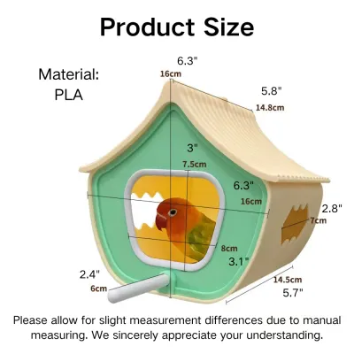 Beautiful Breathable Hanging PLA Bird House with Perch