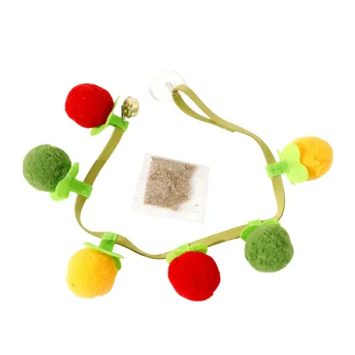 Interactive Squeaky Catnip Little Tomato Shape Plush Cat Toy