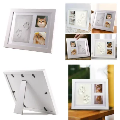 Cat Dog Memory Keepsake Photo Display Table Pet Paw DIY Ink Pad Picture Frame