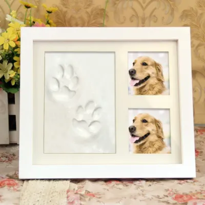 Cat Dog Memory Keepsake Photo Display Table Pet Paw DIY Ink Pad Picture Frame