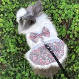 Stylish Cute Cotton Floral Rabbit Dress with Leash5 Stylish Cute Cotton Floral Rabbit Dress with Leash