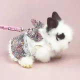 Stylish Cute Cotton Floral Rabbit Dress with Leash4 Stylish Cute Cotton Floral Rabbit Dress with Leash