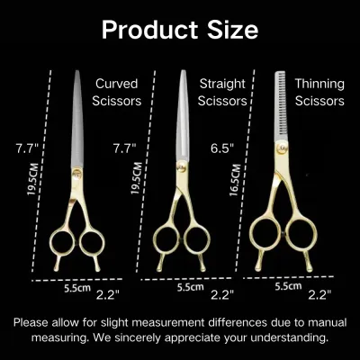 7.7 Inch and 6.5 Inch Stainless Steel Pet Grooming Scissors 7.7 Inch and 6.5 Inch Stainless Steel Pet Grooming Scissors