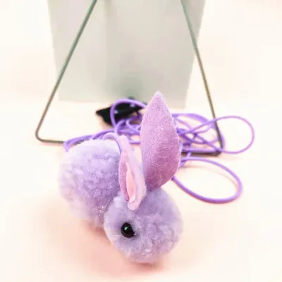 Door-Hanging Cute Plush Rabbit Cat Toy with Elastic Cord