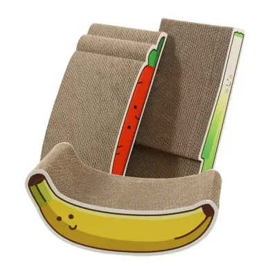 Cute Cartoon Design Durable Corrugated Cardboard Cat Scratcher