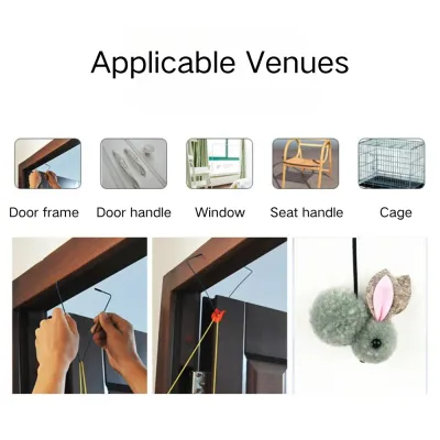 Door-Hanging Cute Plush Rabbit Cat Toy with Elastic Cord