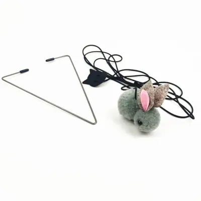 Door-Hanging Cute Plush Rabbit Cat Toy with Elastic Cord