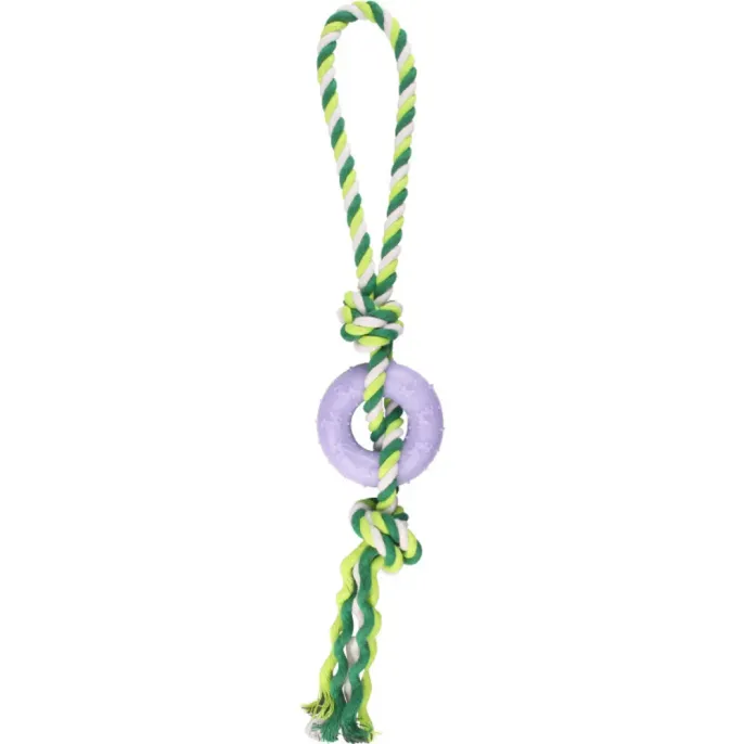Chew-Resistant Pet Dog Cotton Rope with TPR Ring10 Chew-Resistant Pet Dog Cotton Rope with TPR Ring