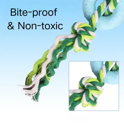 Chew-Resistant Pet Dog Cotton Rope with TPR Ring4 Chew-Resistant Pet Dog Cotton Rope with TPR Ring