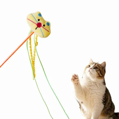 Kitty Interactive Pulley Fishing Rod Cat Toy Teaser